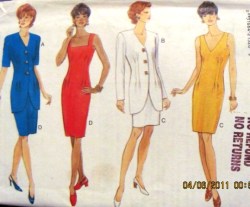 3941 95 SLEEVELESS DRESS,LONG SS-LS JACKET PATTERN 12-22